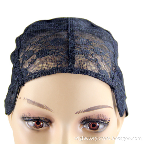 Stock Women Black Ventilate Plastic Elastic mesh wig caps, dome mesh wig cap, wig cap adjustable straps